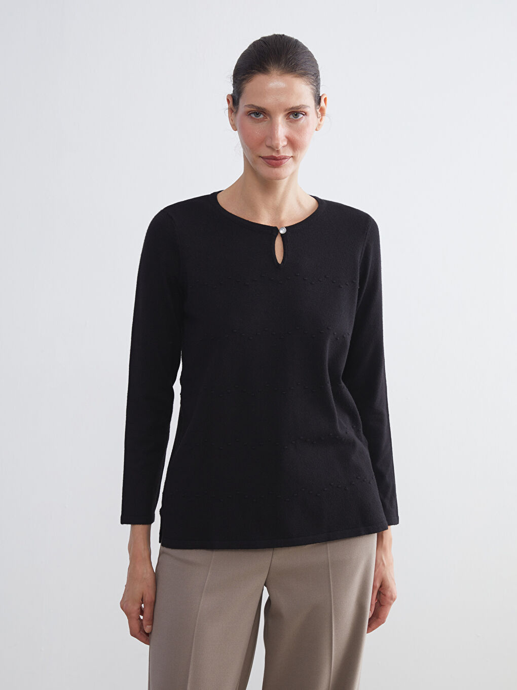 Crew Neck Women's Knitwear Sweater