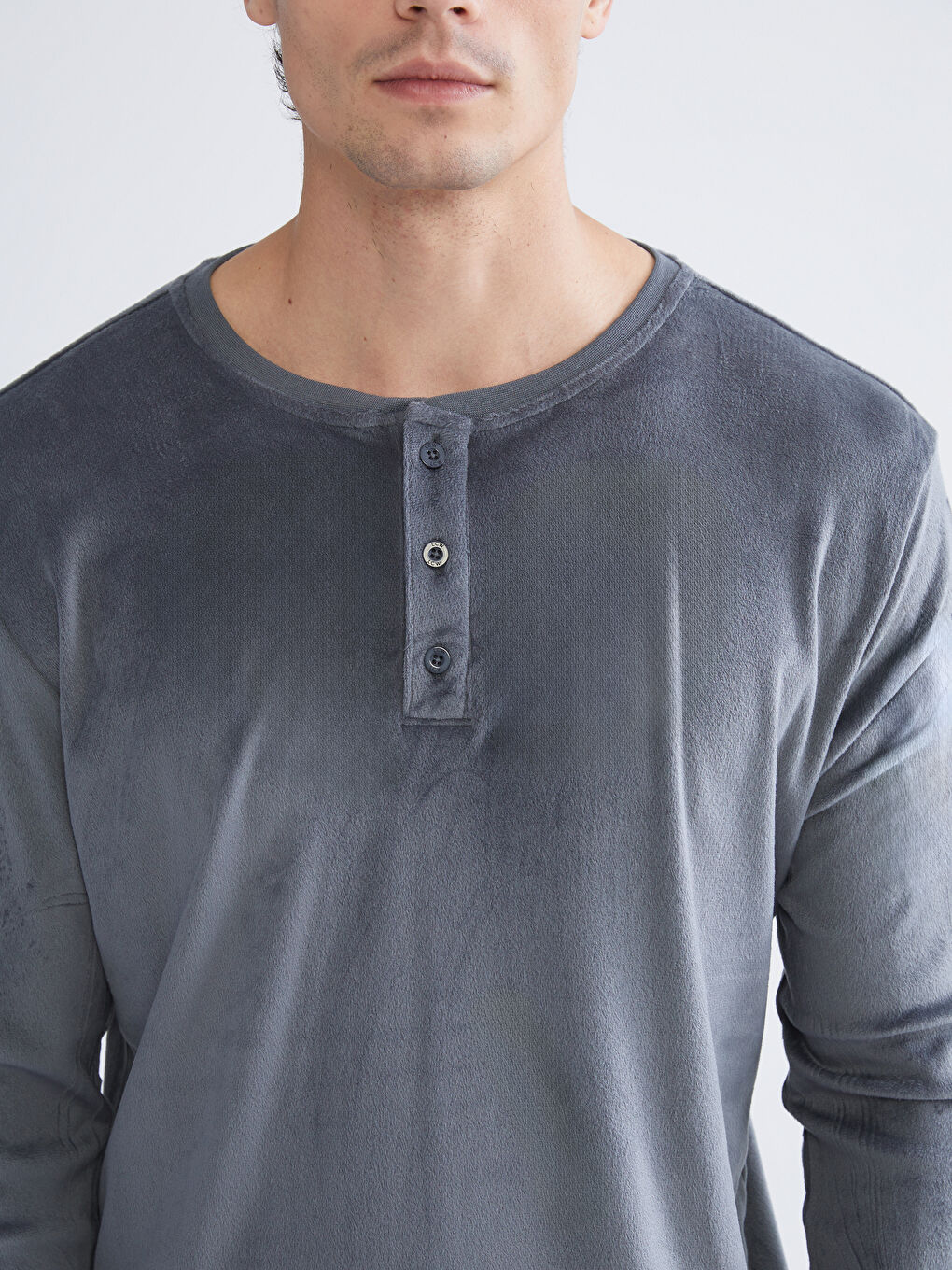 Siyah Standart Kalıp Ekose Polar Erkek Pijama Takımı-2