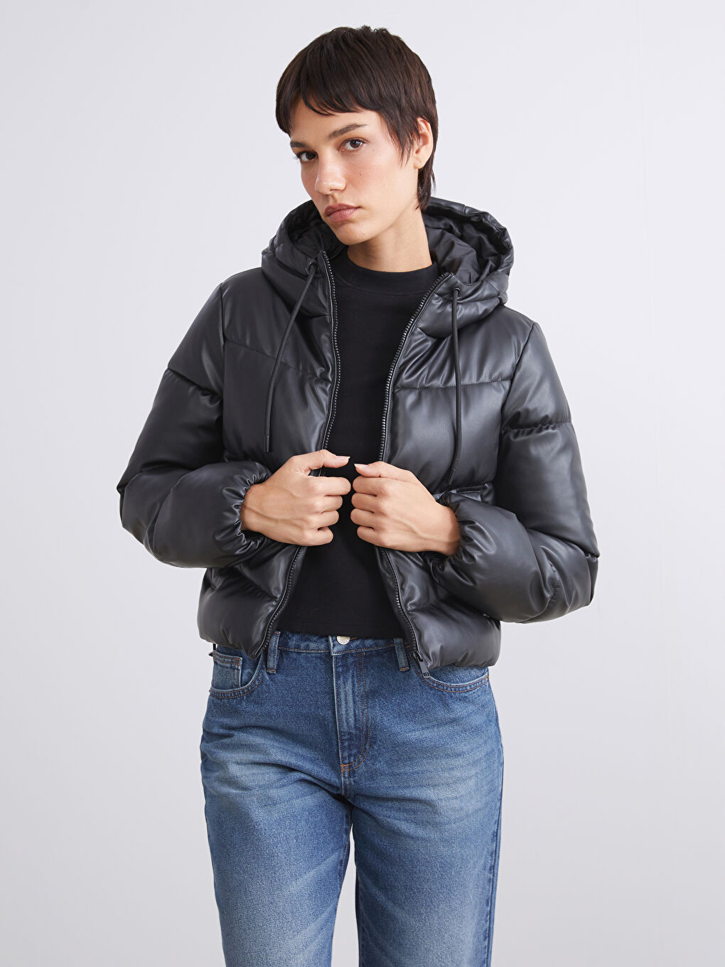 Women's Hooded Plain Puffer Coat