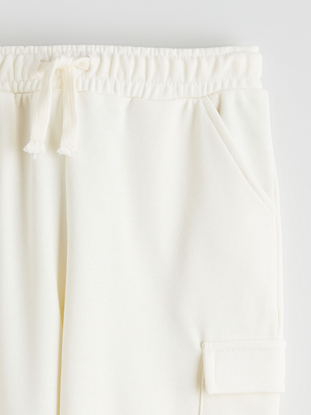 Bej Beli Lastikli Basic Erkek Çocuk Jogger Eşofman Alt-1