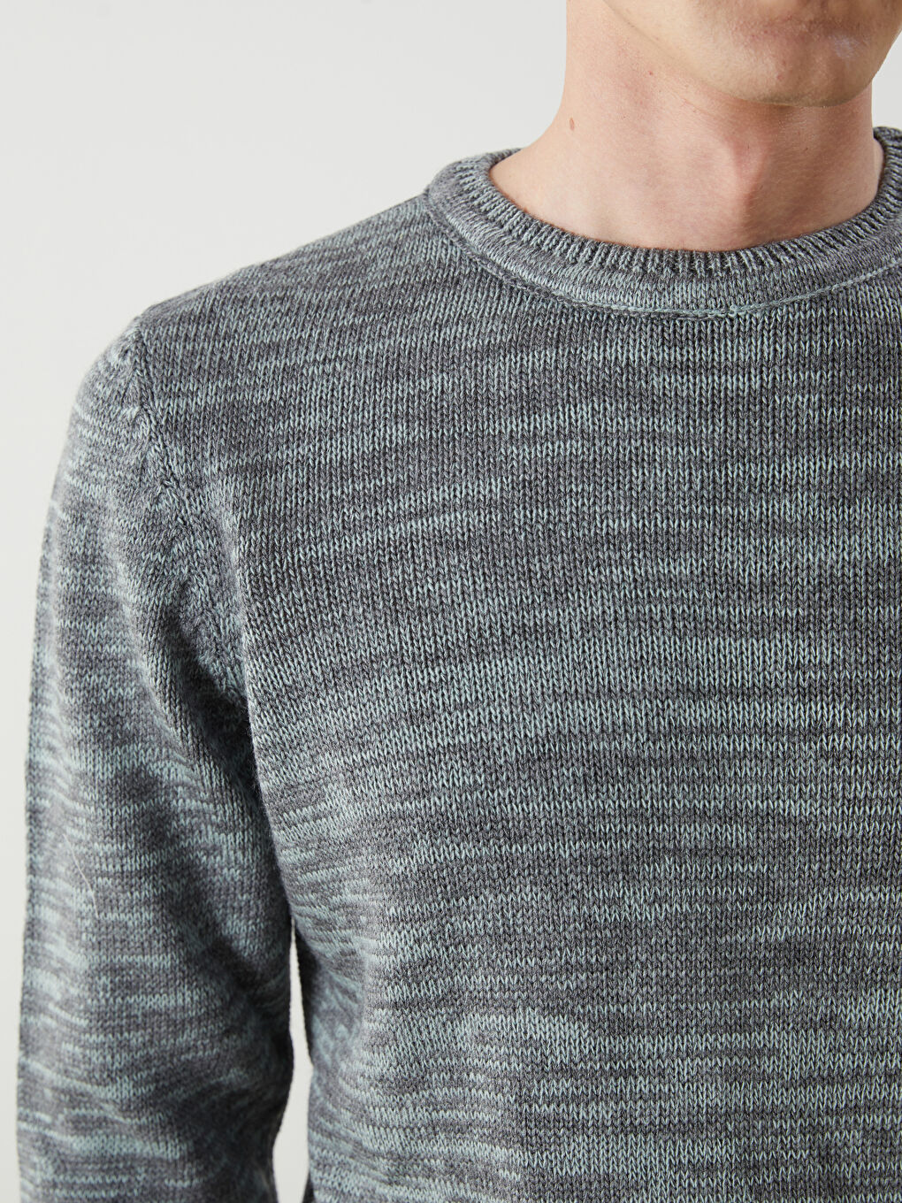 Pull-over en Tricot à Motifs pour Hommes avec Col Rond-2