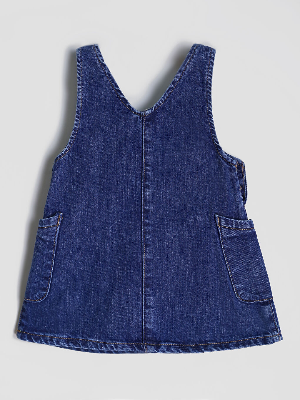Pocketed Girls' Denim Dress-1