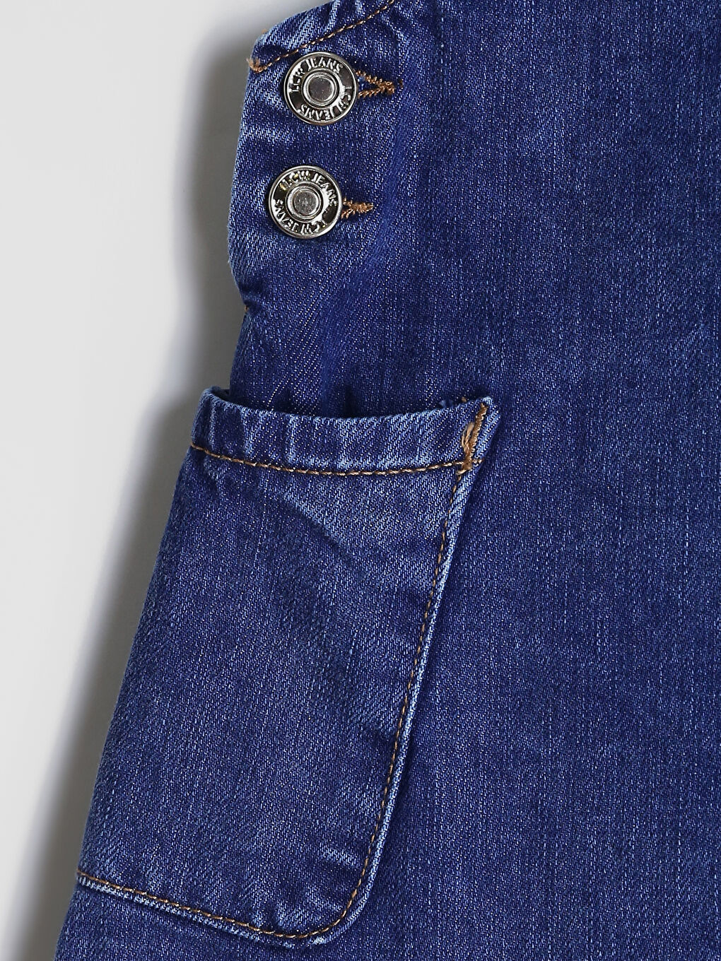Pocketed Girls' Denim Dress-2