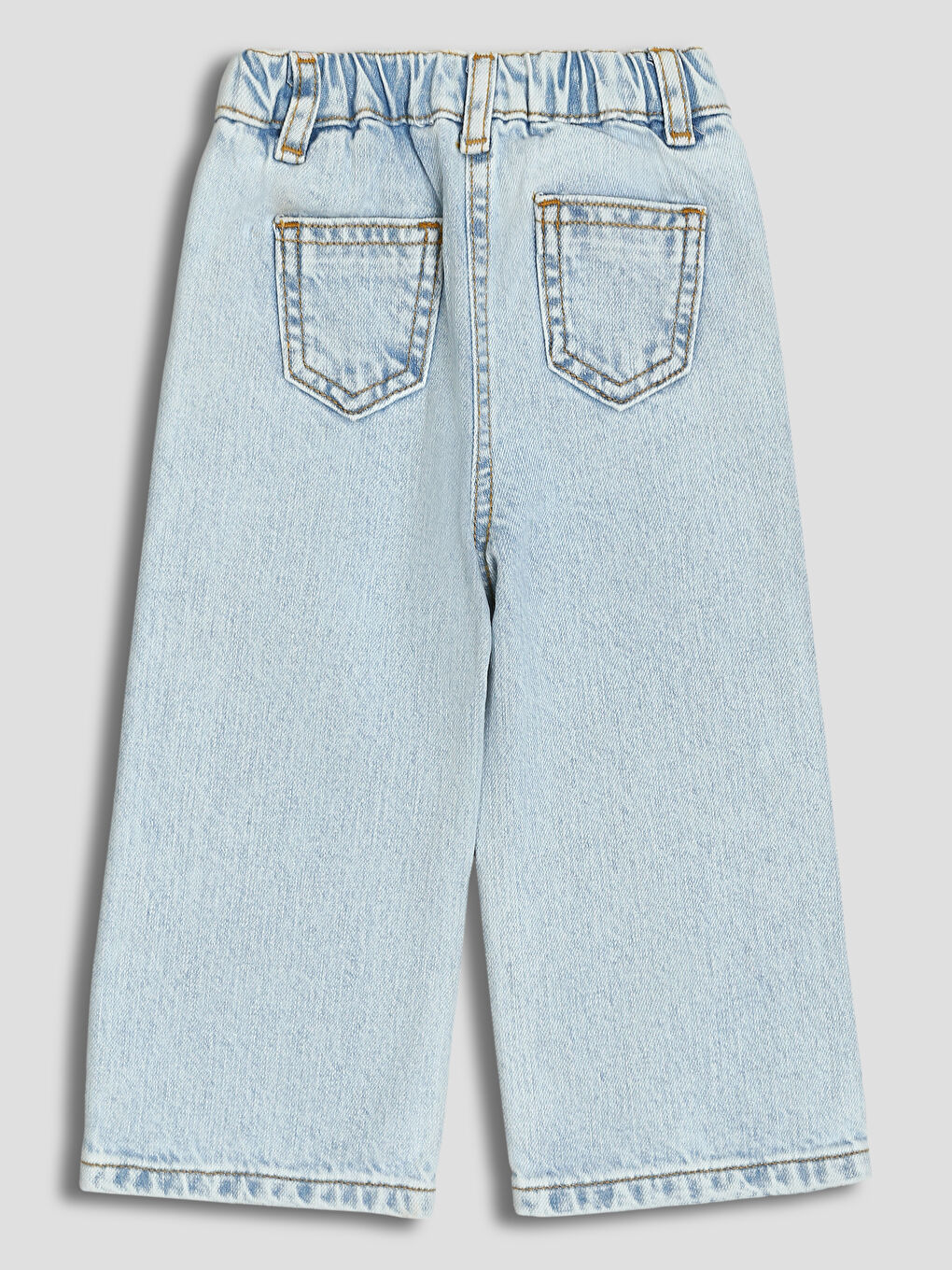 Girl's Jean Trousers with Adjustable Elastic Waist-1