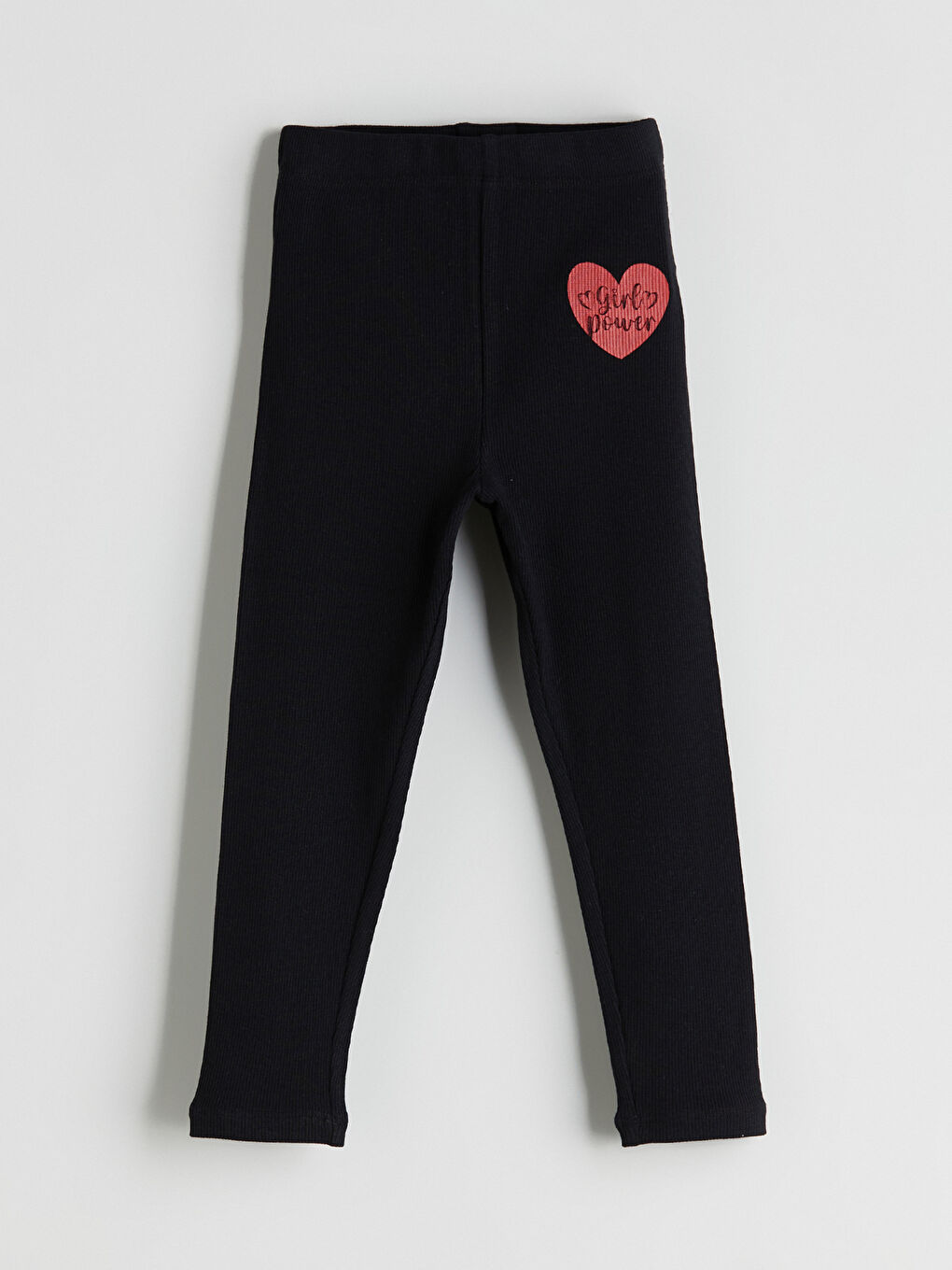 LCW Kids Elasticated Waist Heart Printed Girls Leggings 2 Pack -W5AU80Z1-LRA