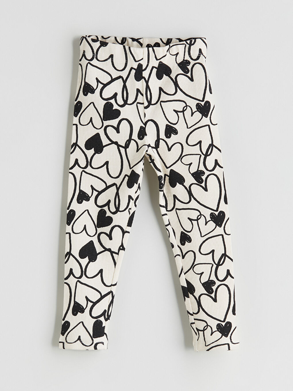 LCW Kids Elasticated Waist Heart Printed Girls Leggings 2 Pack -W5AU80Z1-LRA