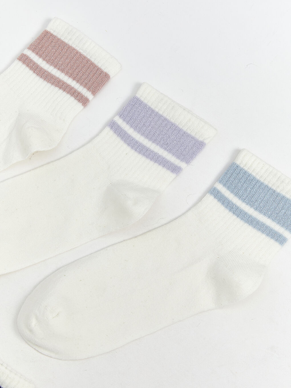 LCW DREAM Striped Women's Ankle Socks 5 Pack -W5AV26Z8-FDU