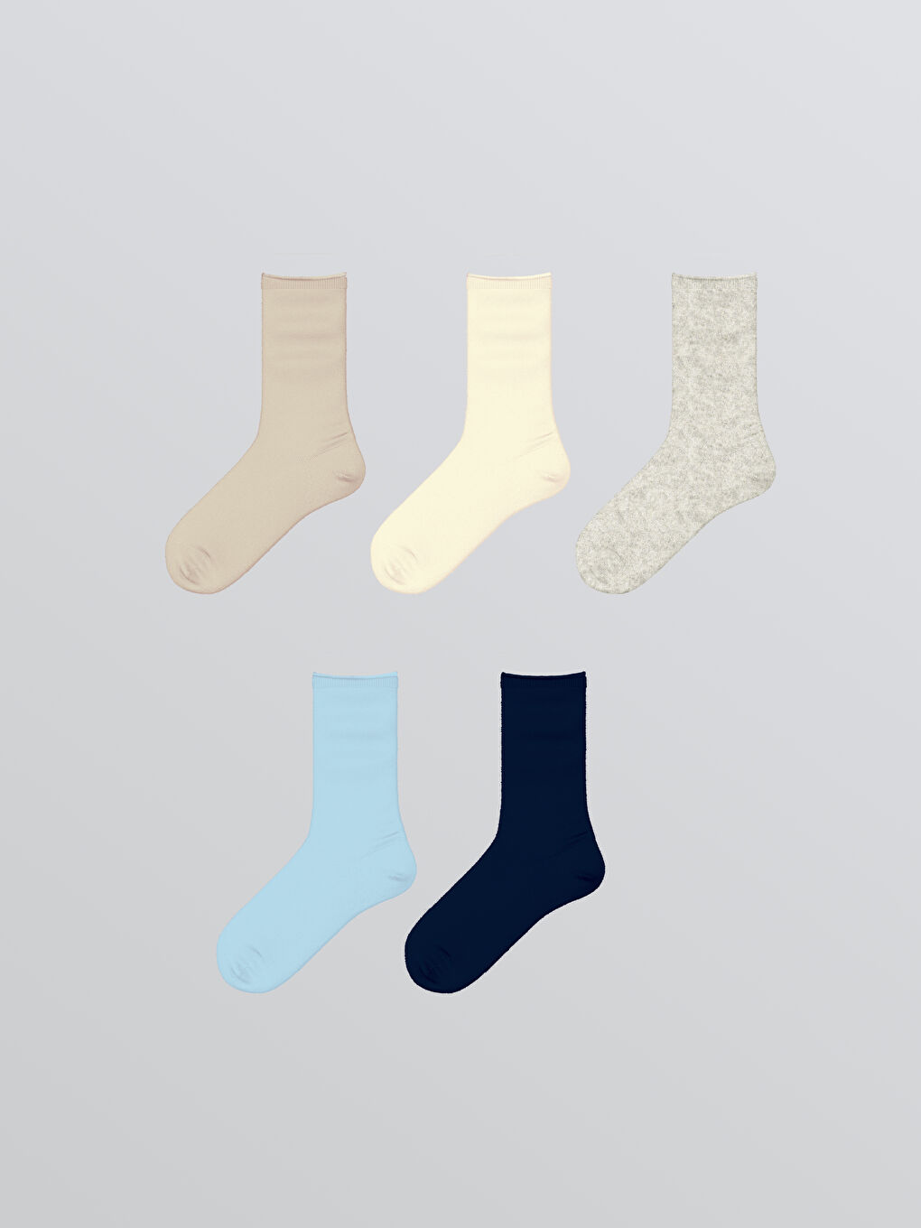 Women's Plain Ankle Socks 5 Pack