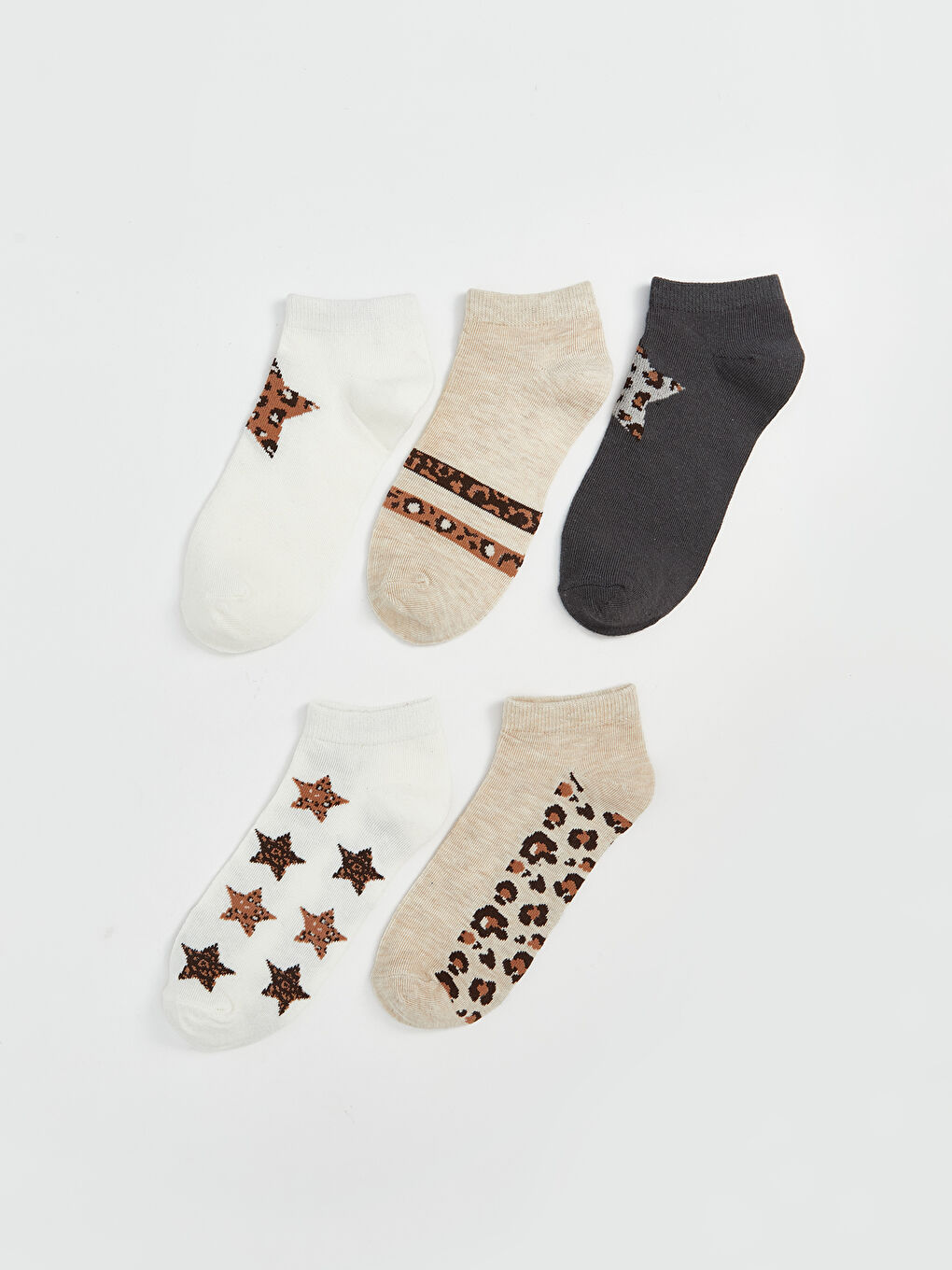 LCW DREAM Patterned Women's Trainer Socks 5 Pack -W5AV73Z8-FDU