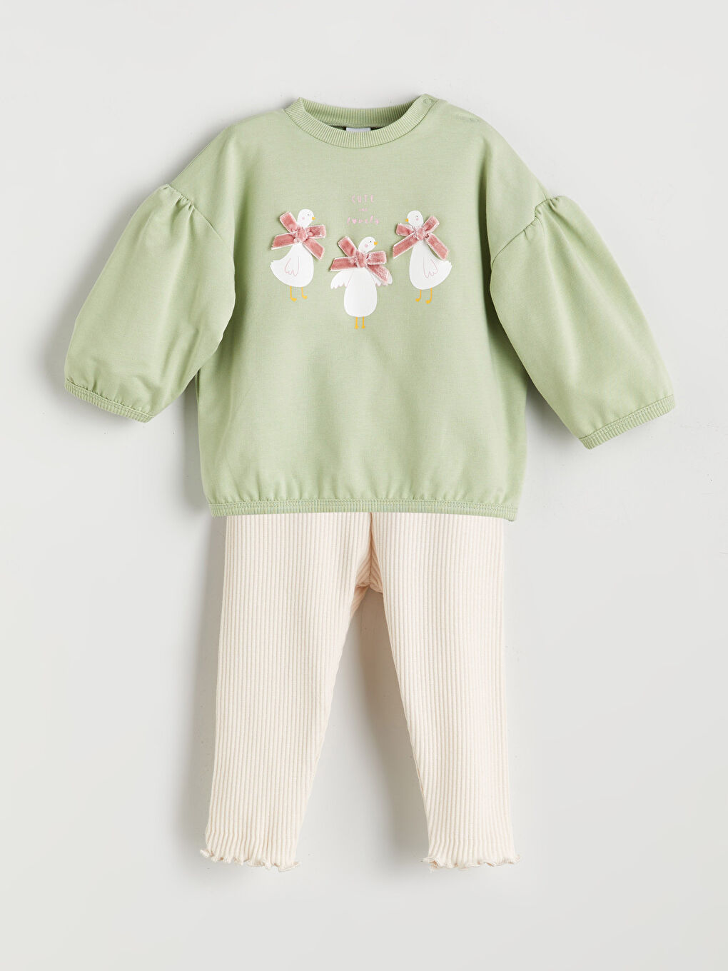 Crew Neck Baby Girls' Sweatshirt and Leggings 2 Pack