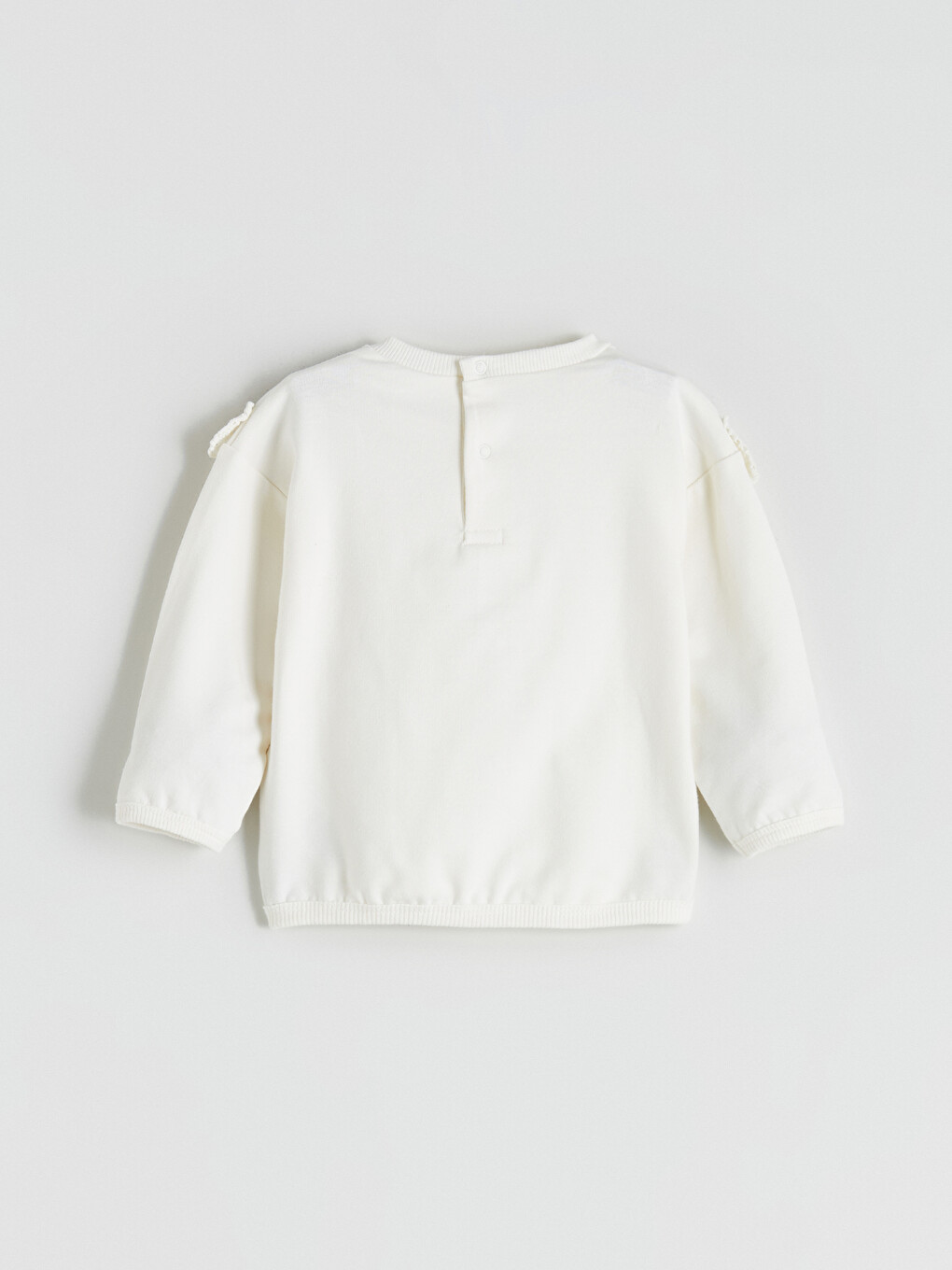 Bej Kız Bebek Fırfırlı Sweatshirt-1