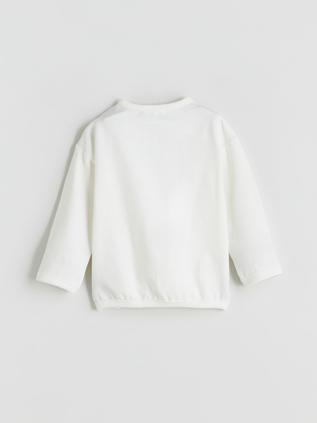 Bej Bisiklet Yaka Baskılı Erkek Bebek Sweatshirt-2