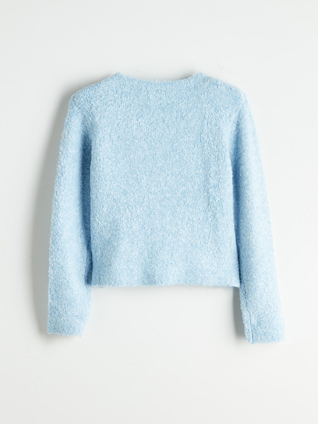 Crew Neck Girls Knitted Cardigan-1