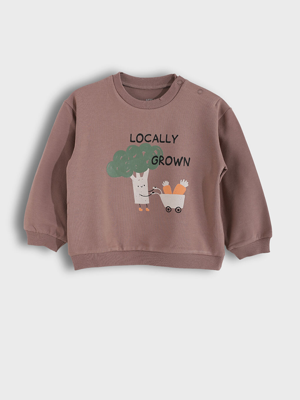 سويت شيرت وبنطلون مطبوع بياقة دائرية للأولاد الرضع - طقم من قطعتين-1