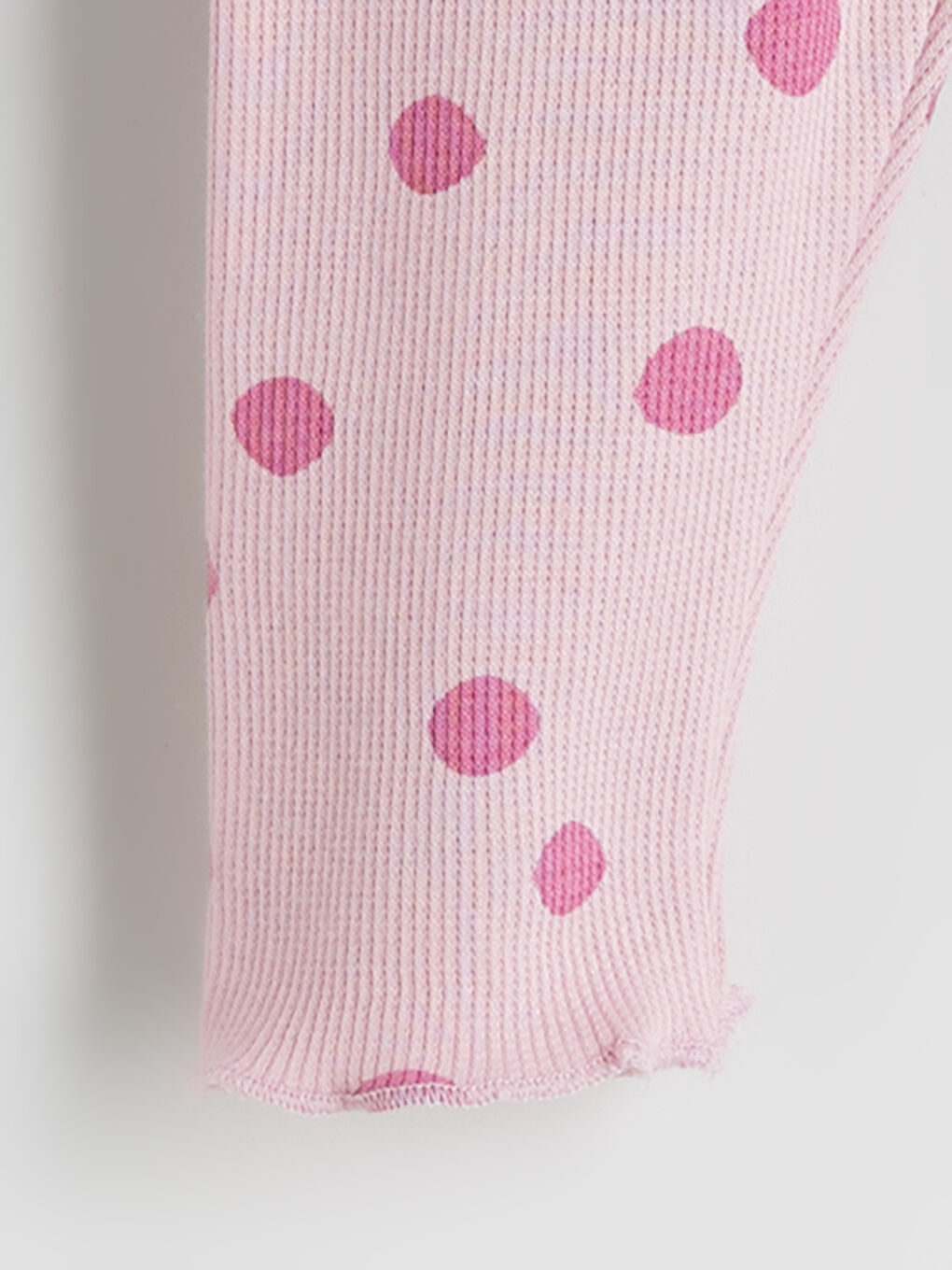 Pembe Beli Lastikli Puantiyeli Kız Bebek Tayt-1