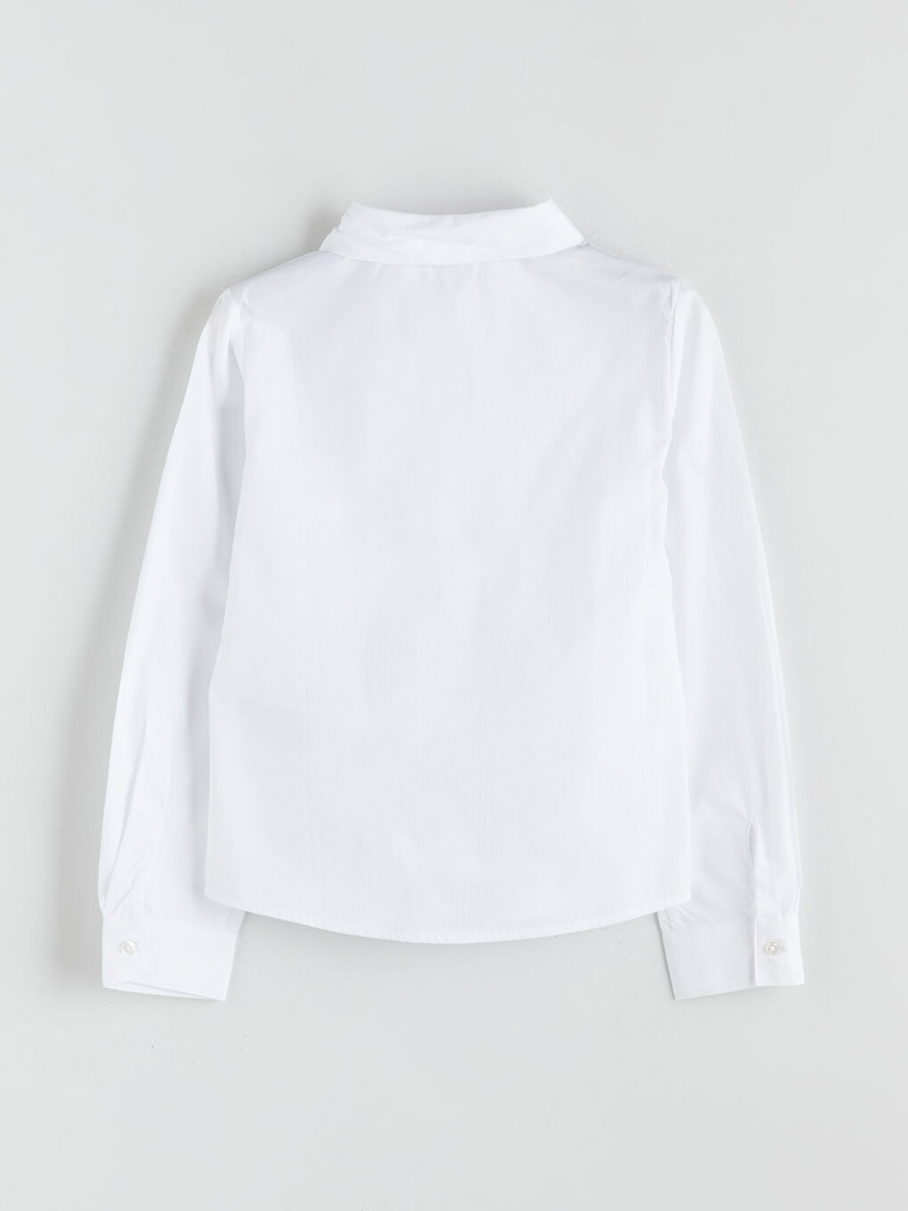 Beyaz Atatürk İmza Nakışlı Kız Çocuk Gömlek-5