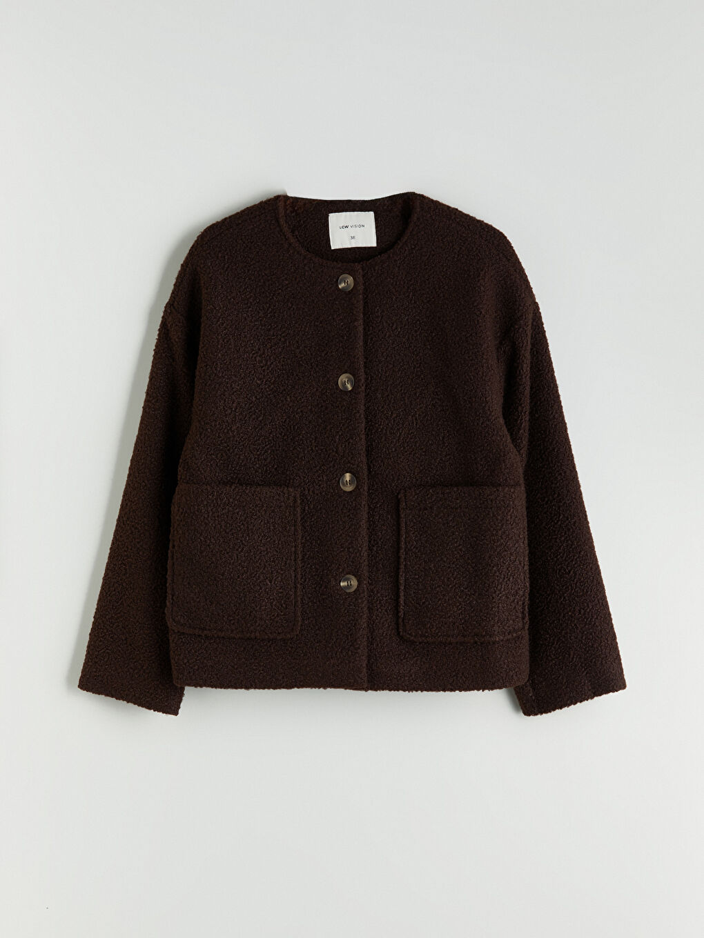 Kahverengi Bisiklet Yaka Atkılı Kadın Kaşe Kaban-6