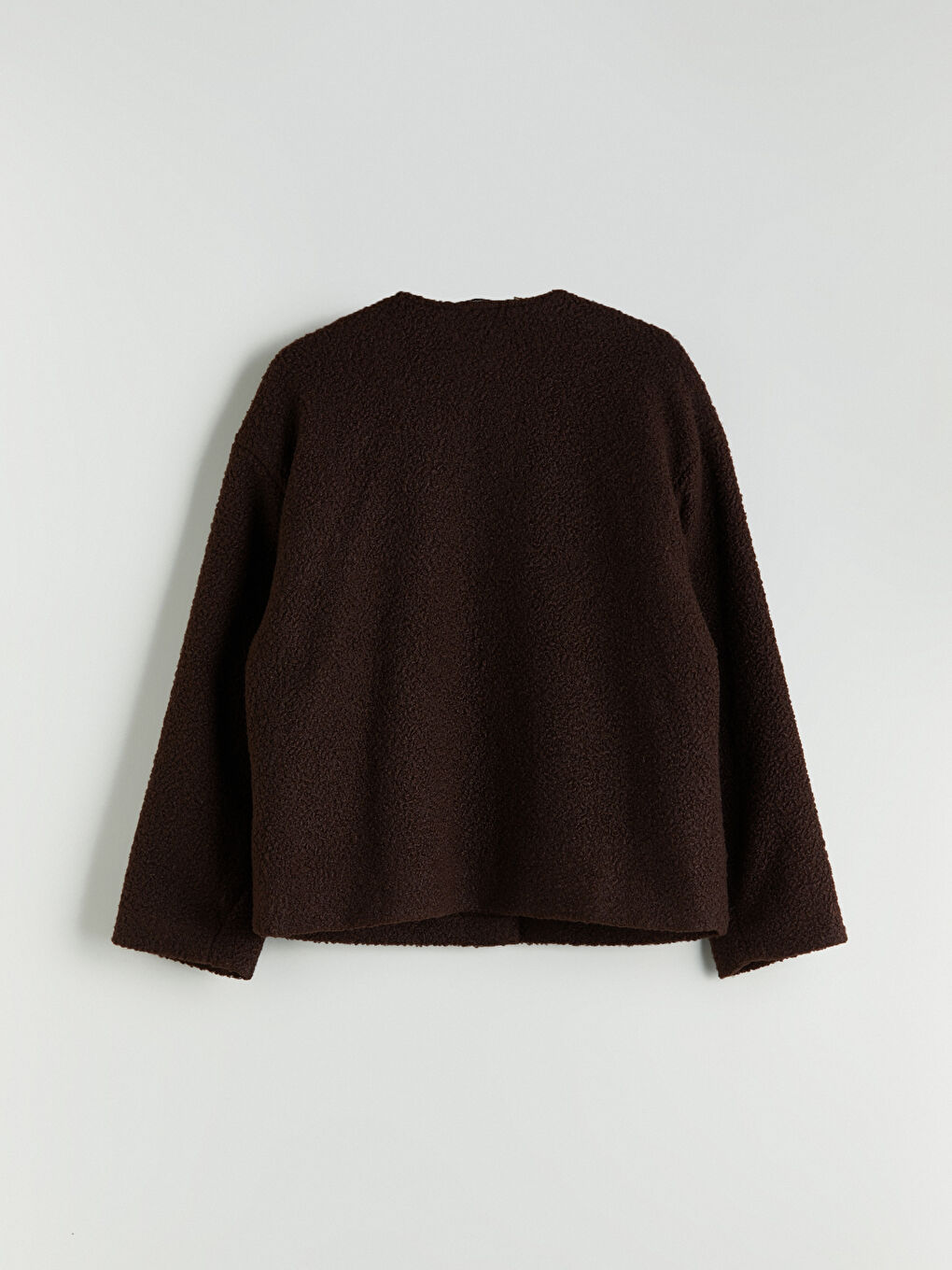 Kahverengi Bisiklet Yaka Atkılı Kadın Kaşe Kaban-9