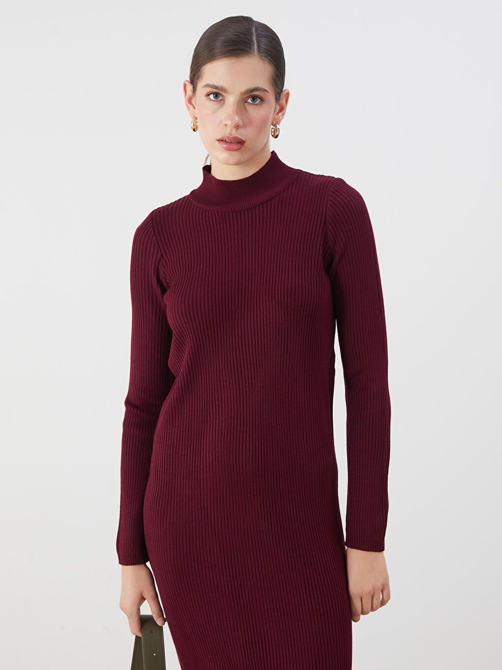 LCWAIKIKI Classic Woman BORDEAUX Dress -W5BA41Z8-CWK