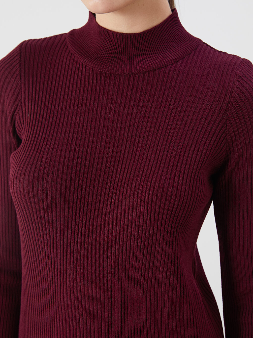 LCWAIKIKI Classic Woman BORDEAUX Dress -W5BA41Z8-CWK