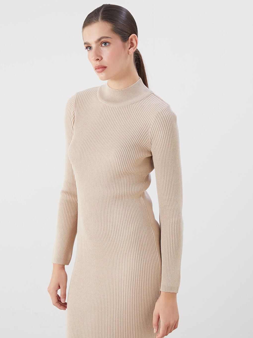 LCWAIKIKI Classic Woman BEIGE Dress -W5BA41Z8-VD9