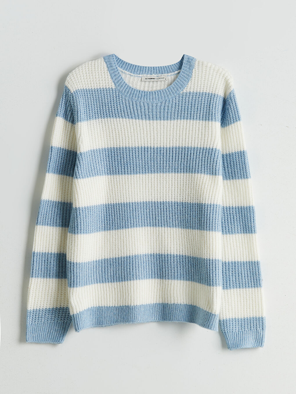 Crew Neck Striped Women's Knitwear Sweater-4