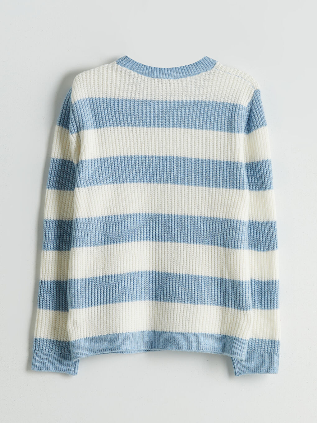 Crew Neck Striped Women's Knitwear Sweater-5