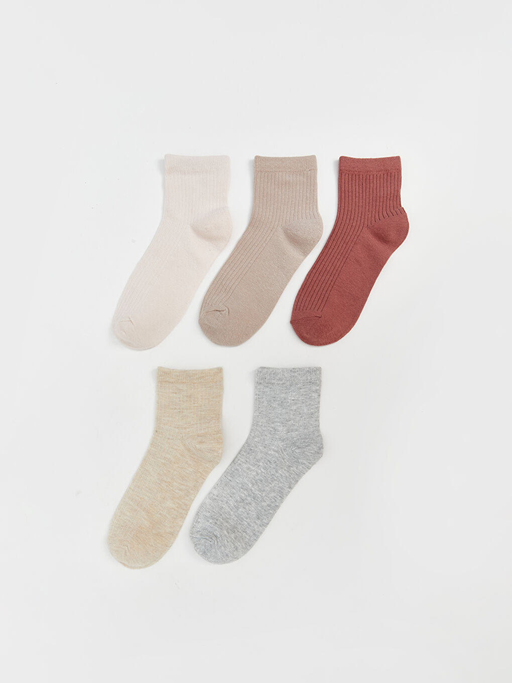 LCW DREAM Women's Plain Ankle Socks 5 Pack -W5BA49Z8-QVN