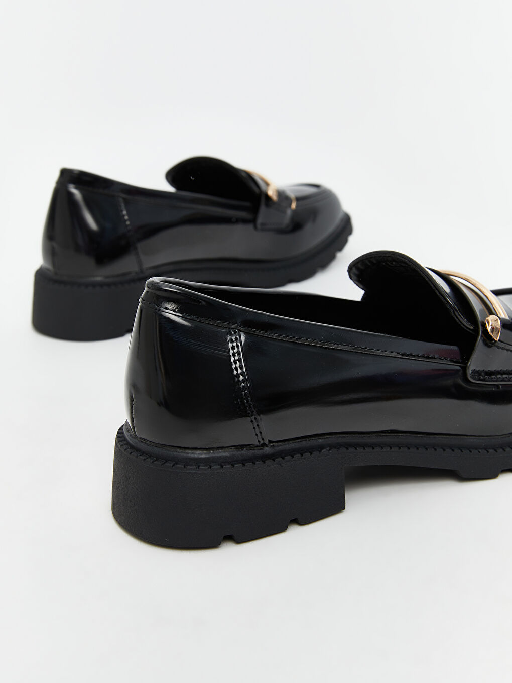 Faux Leather Women's Loafer Shoes-4