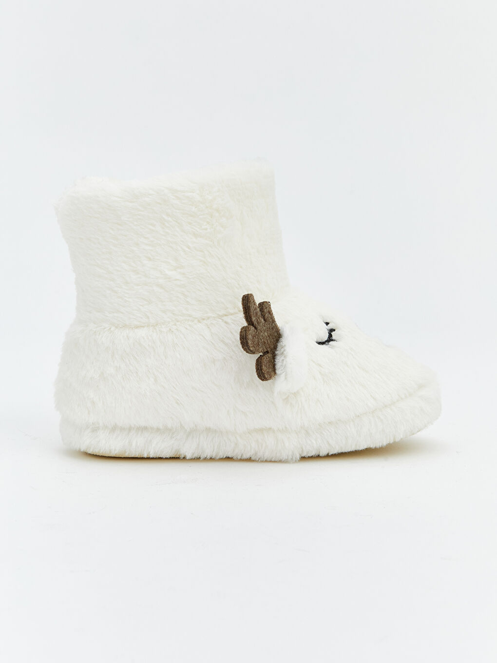 Ekru Hayvan Figürlü Pelüş Kız Bebek Panduf-1