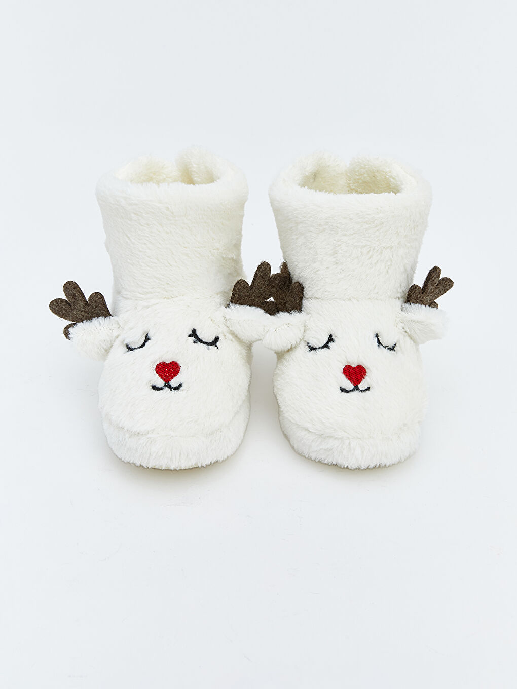 Ekru Hayvan Figürlü Pelüş Kız Bebek Panduf-2