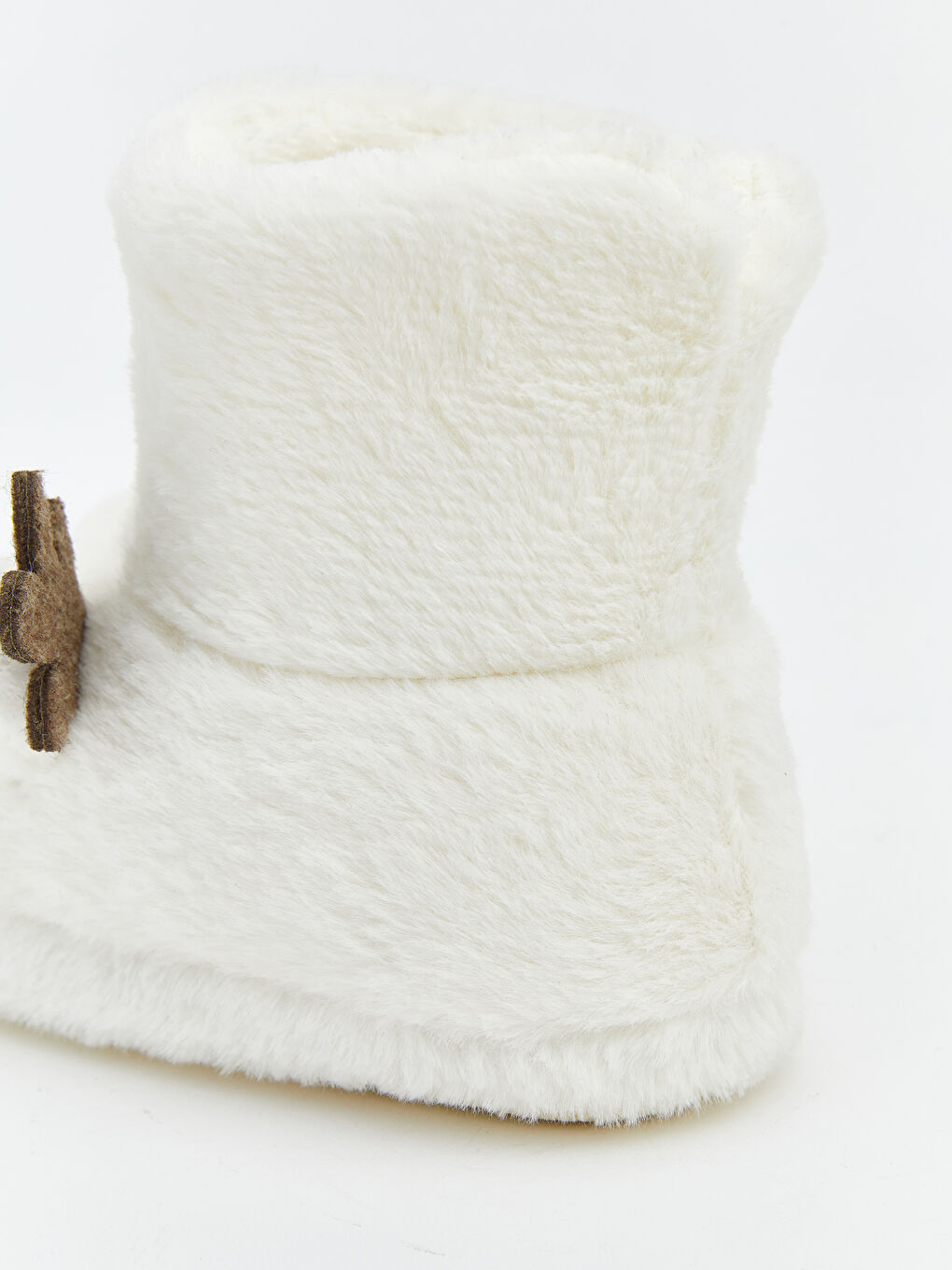 Ekru Hayvan Figürlü Pelüş Kız Bebek Panduf-4