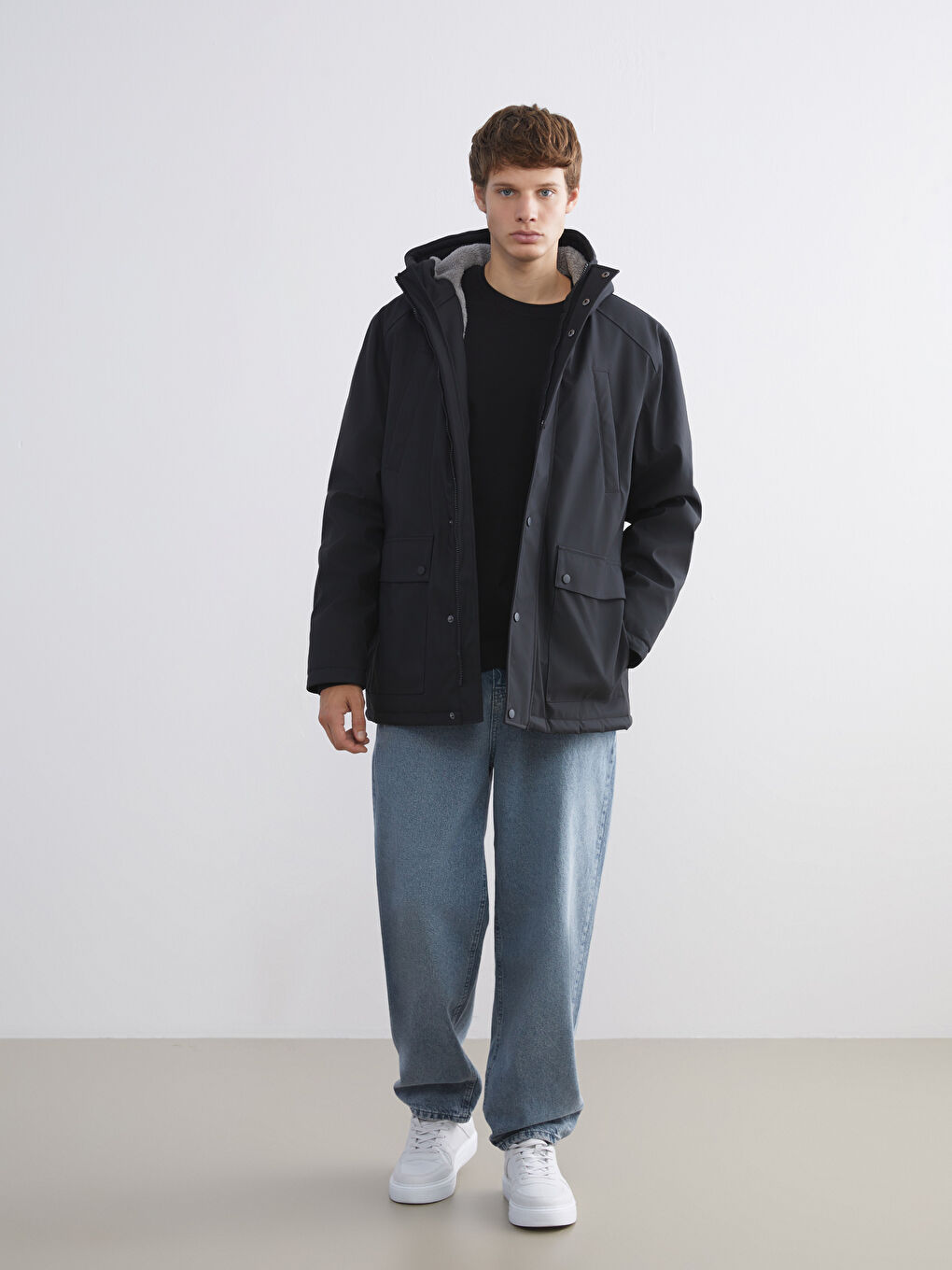 Standard Fit Hooded Men's Coat-1