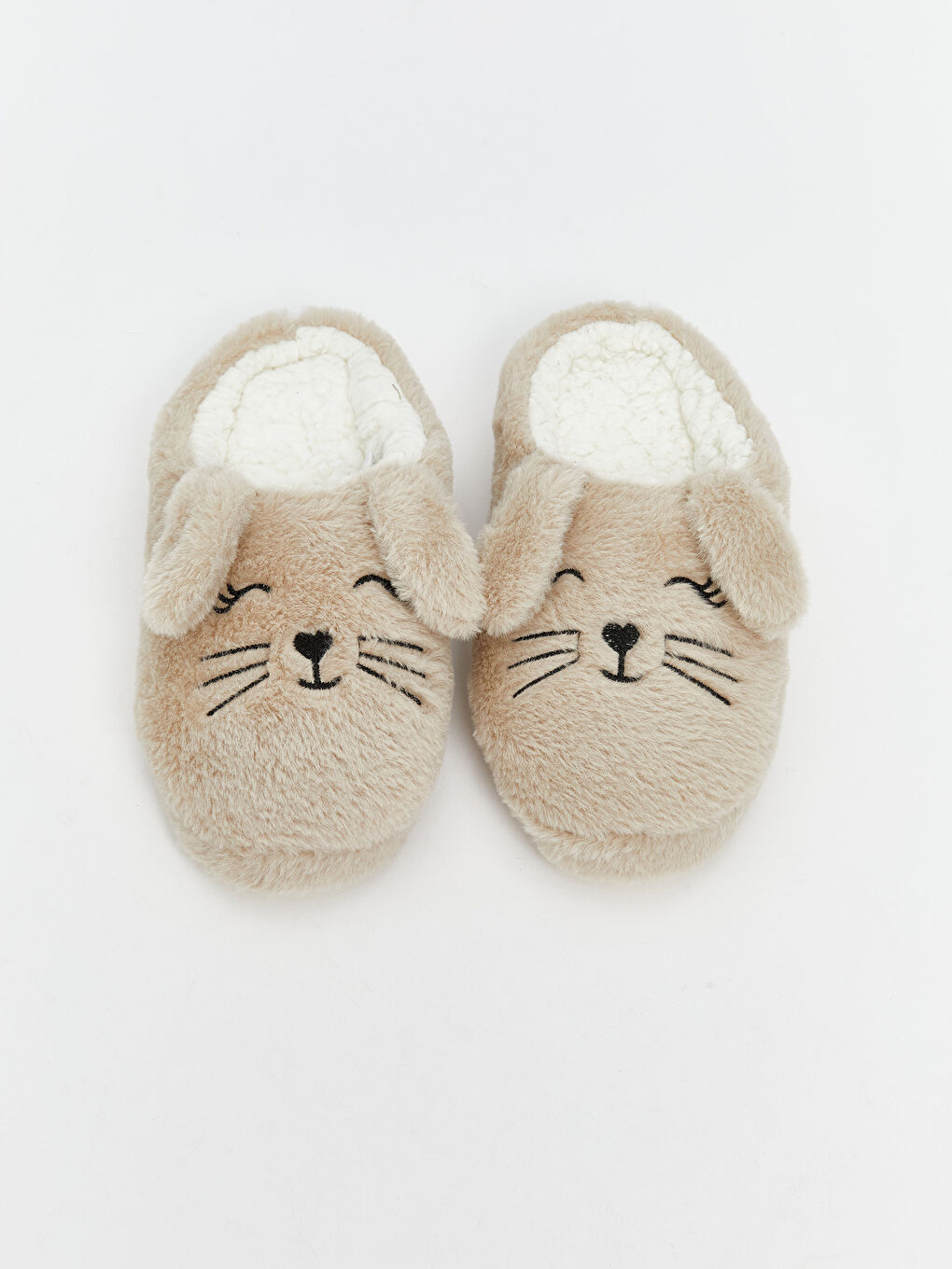 Bej Tavşan Figürlü Kız Çocuk Ev Terliği-2