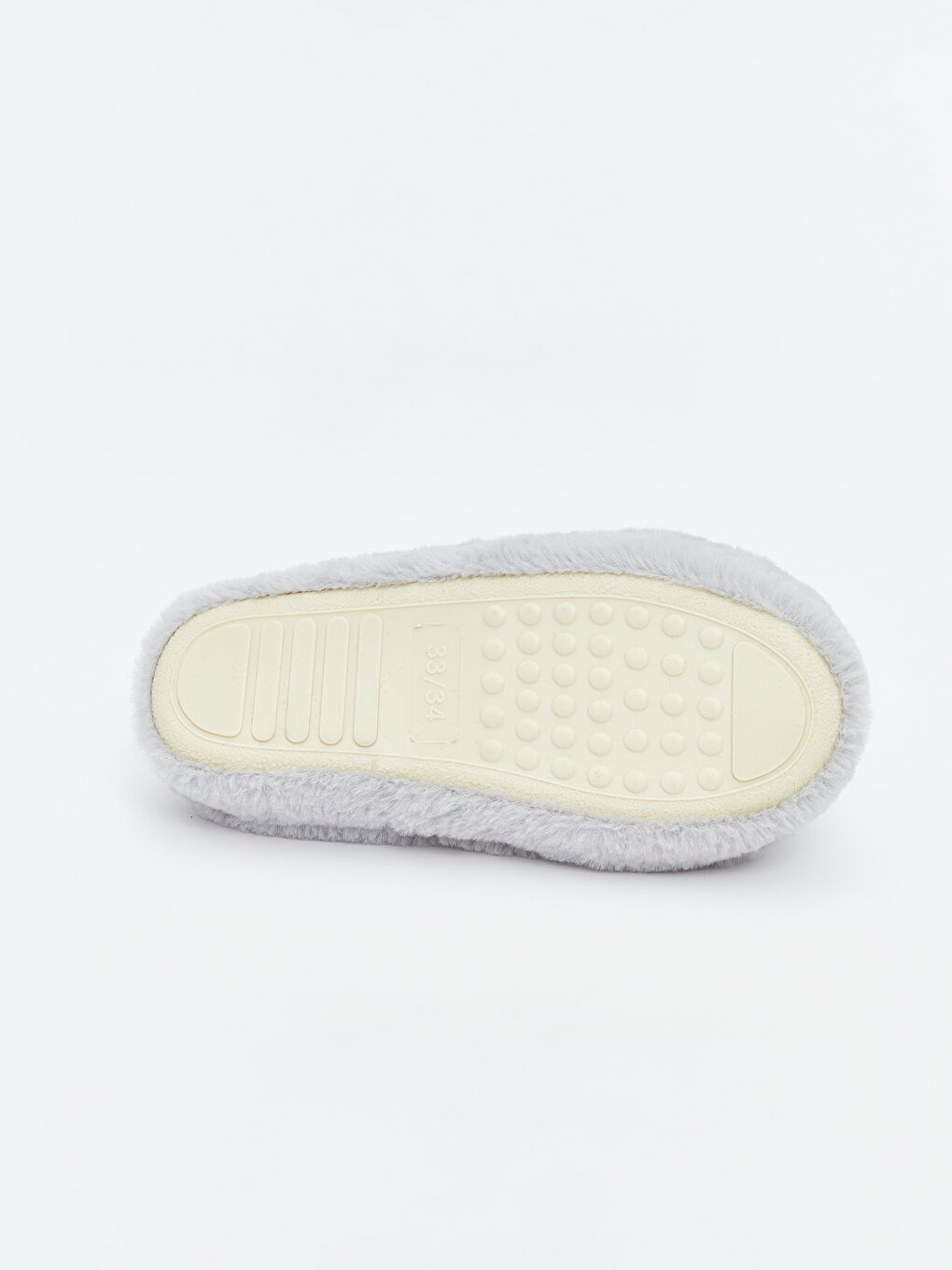 Gri Hayvan Nakışlı Pelüş Kız Çocuk Ev Terliği-3