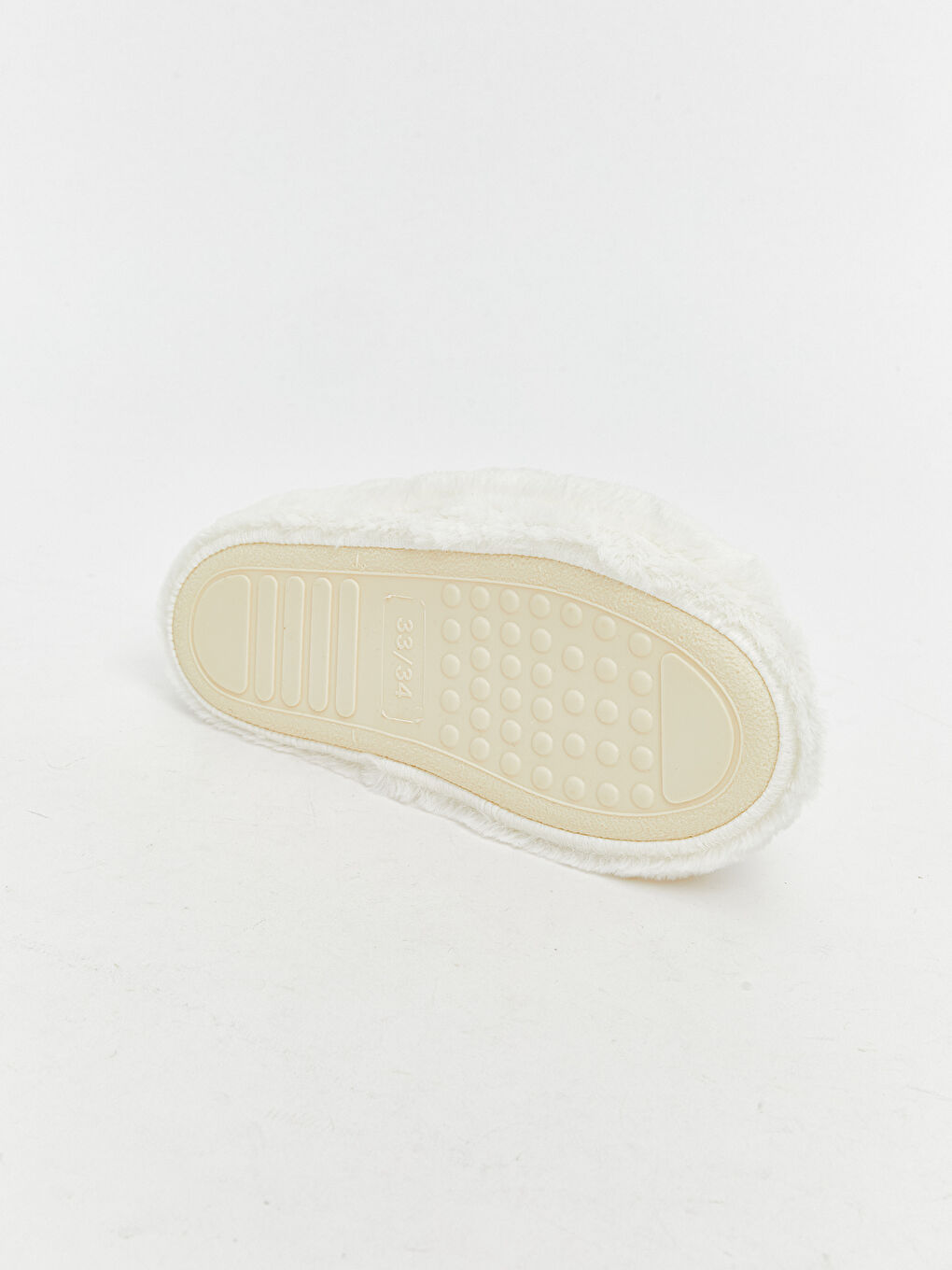 Ekru Hayvan Nakışlı Pelüş Kız Çocuk Ev Terliği-3