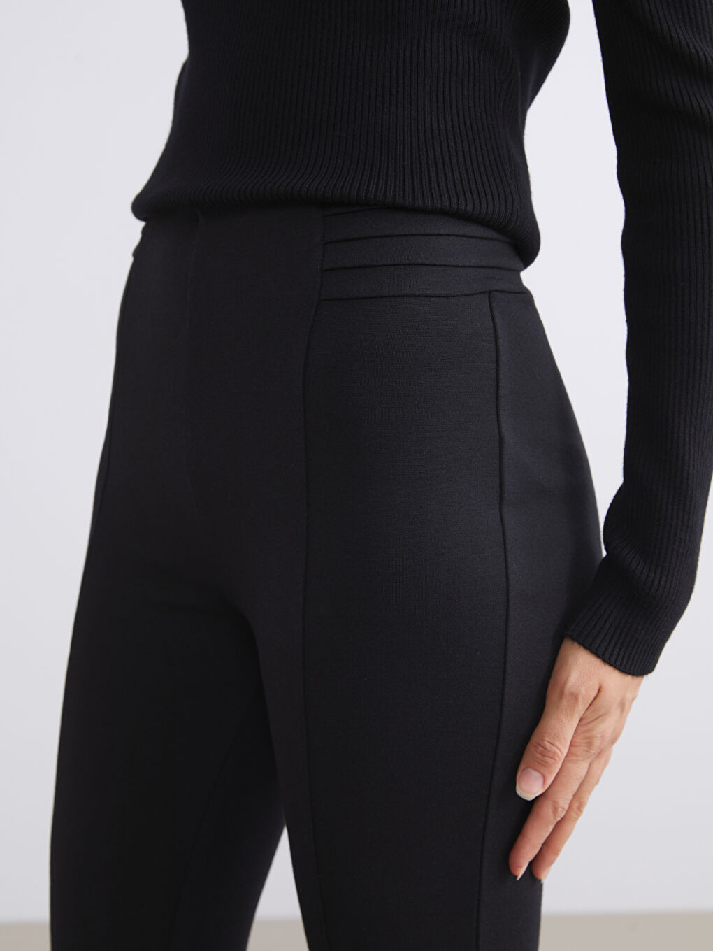 Plain High Waist Women's Leggings-2