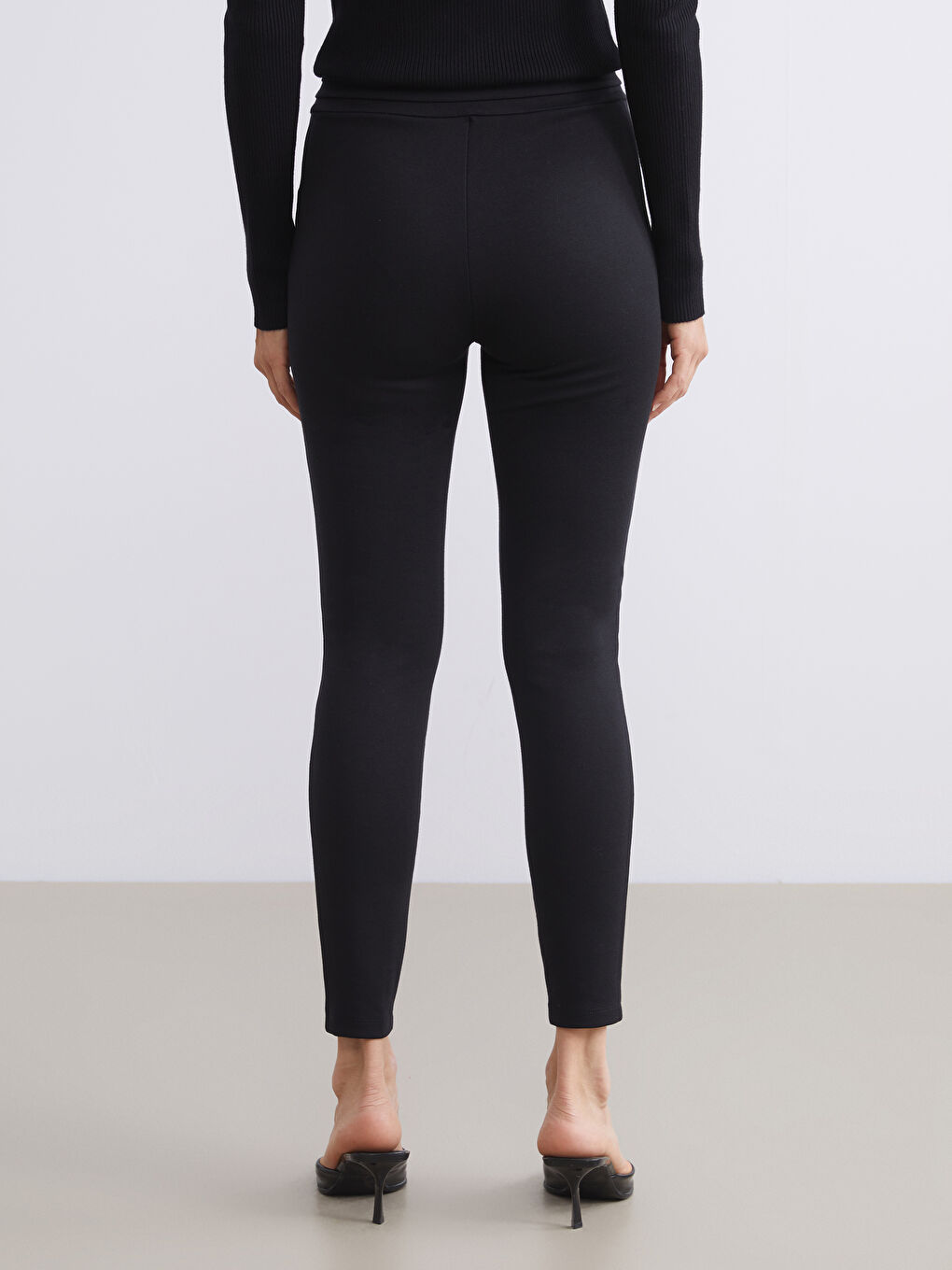 Plain High Waist Women's Leggings-3