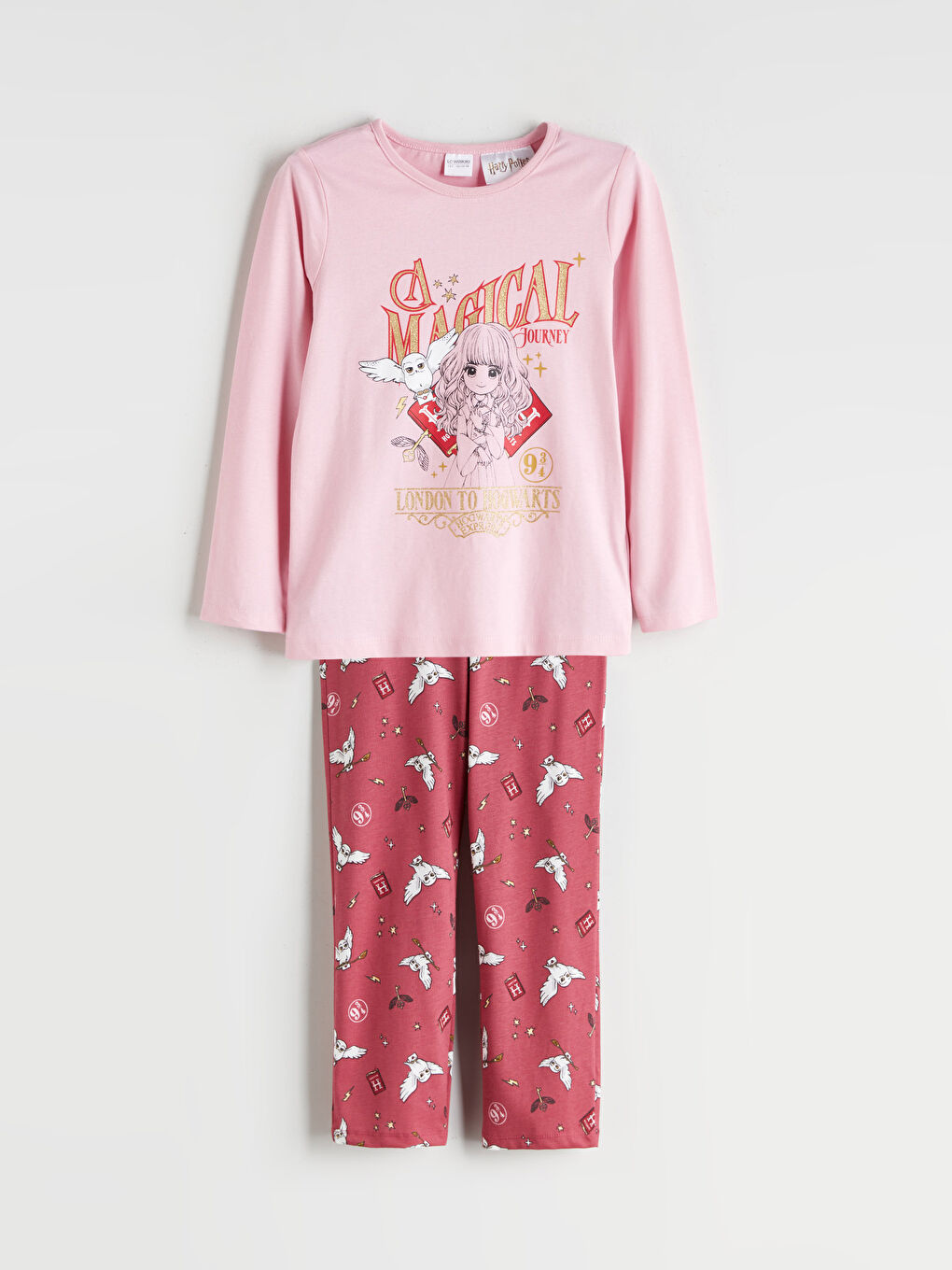 LCW Kids Crew Neck Harry Potter Printed Girls' Pyjama Set -W5BB11Z4-G0U