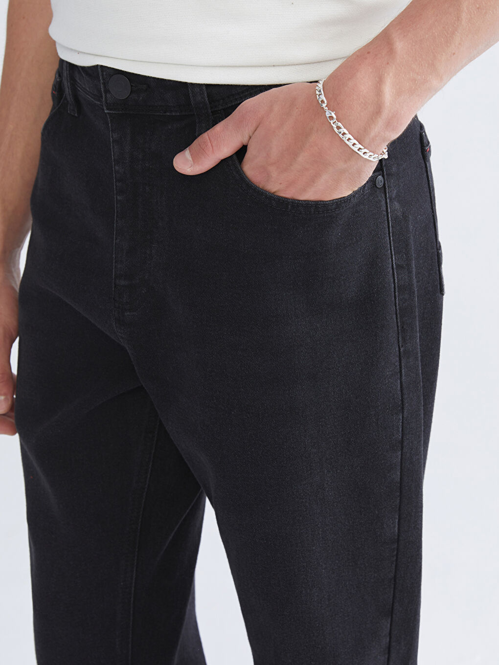 Siyah 710 Loose Fit Erkek Jean Pantolon-2