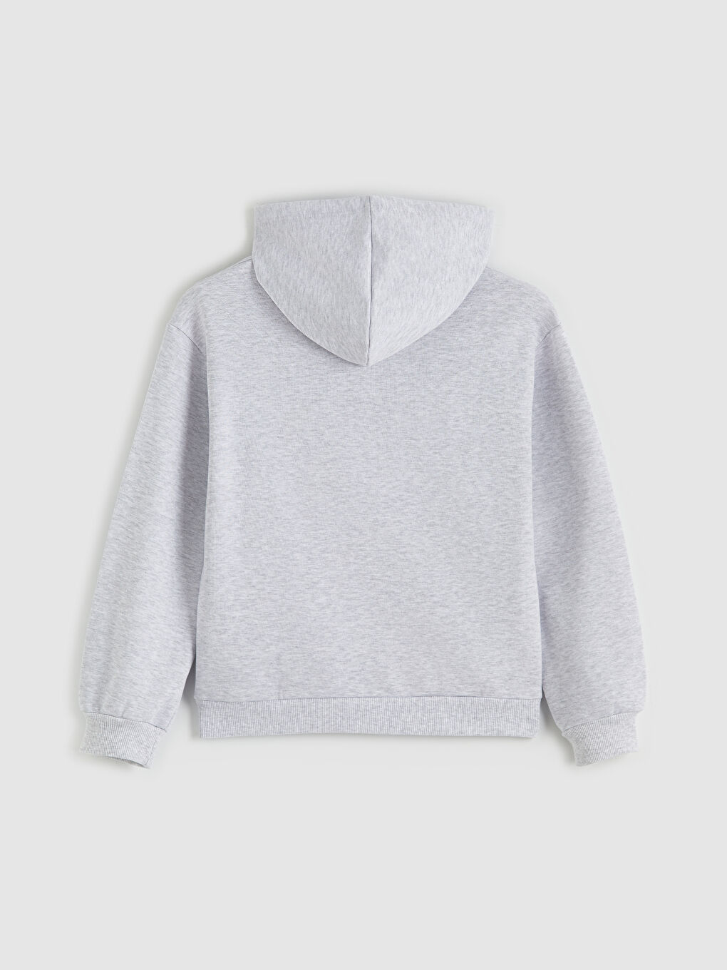 Gri Kapüşonlu Kız Çocuk Sweatshirt-1