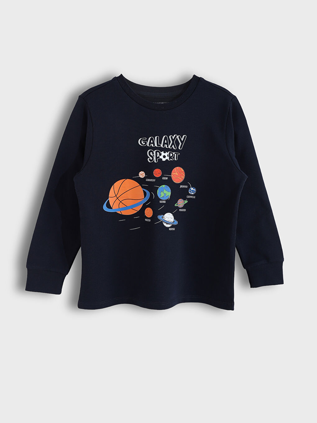 Crew Neck Printed Boys' Pyjama Set-1