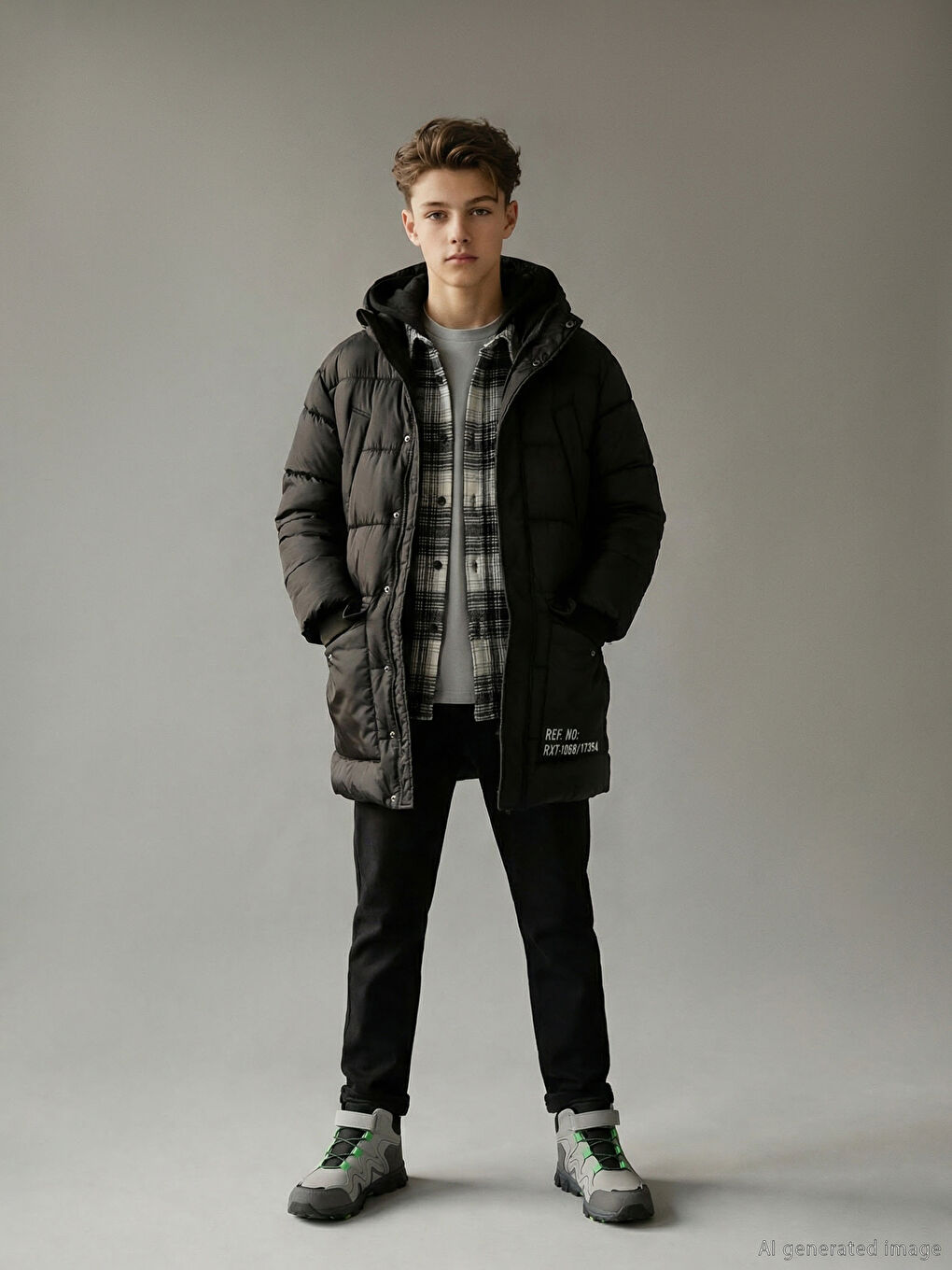 Hooded Boys' Puffer Coat-1