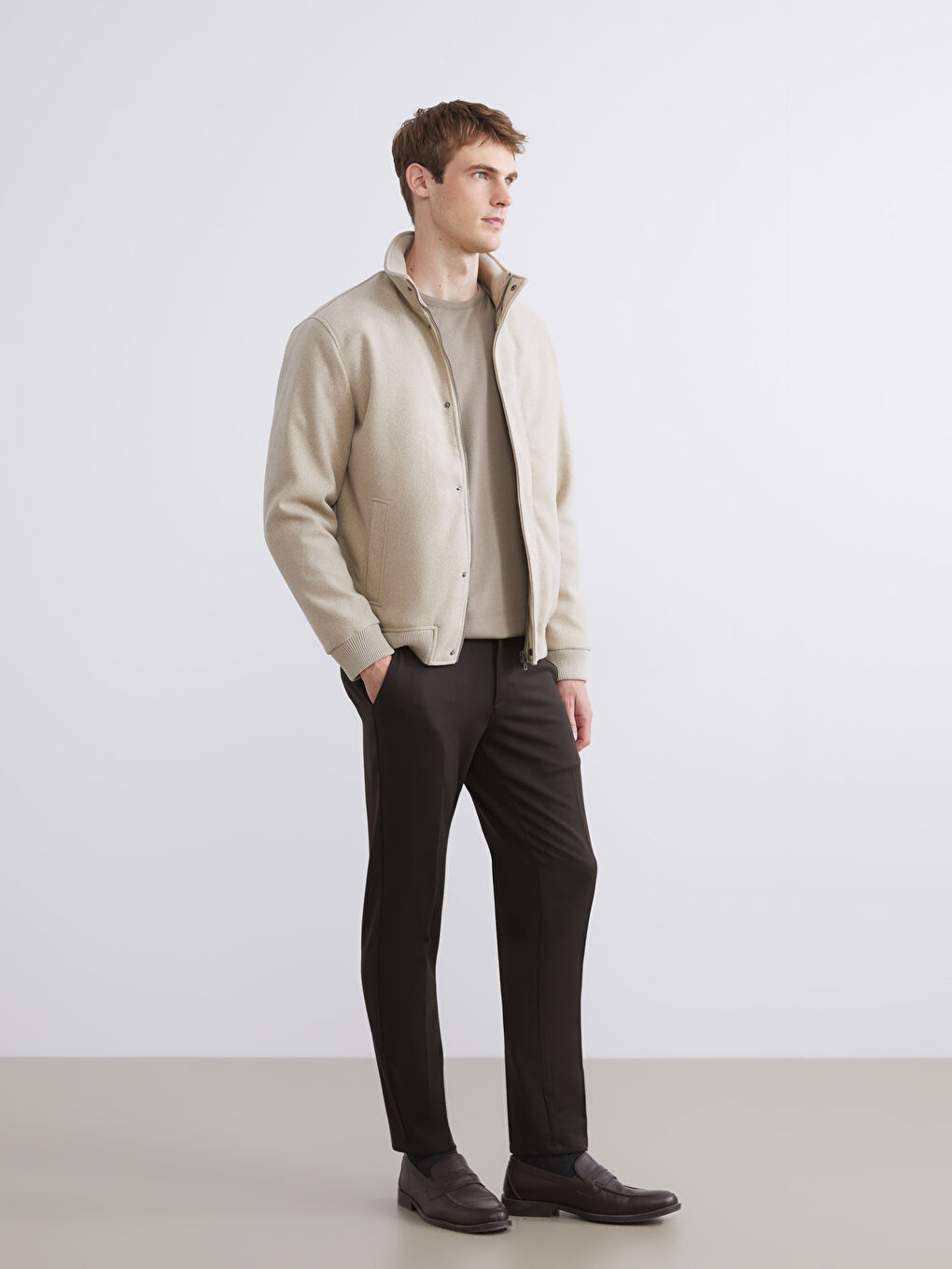 Standard Fit Funnel Neck Men's Coat-1