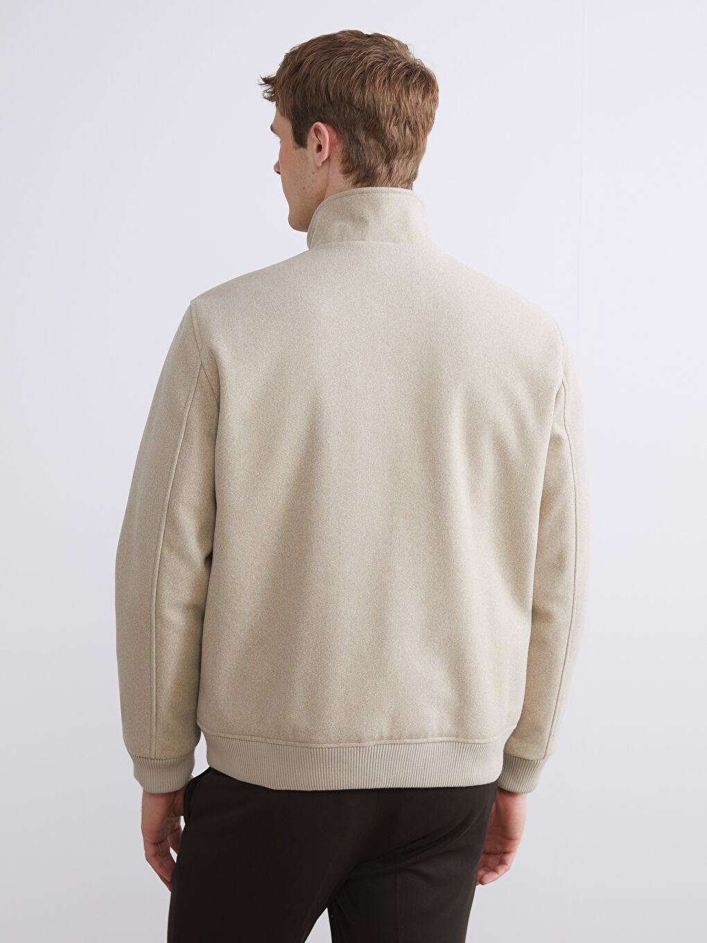 Standard Fit Funnel Neck Men's Coat-4