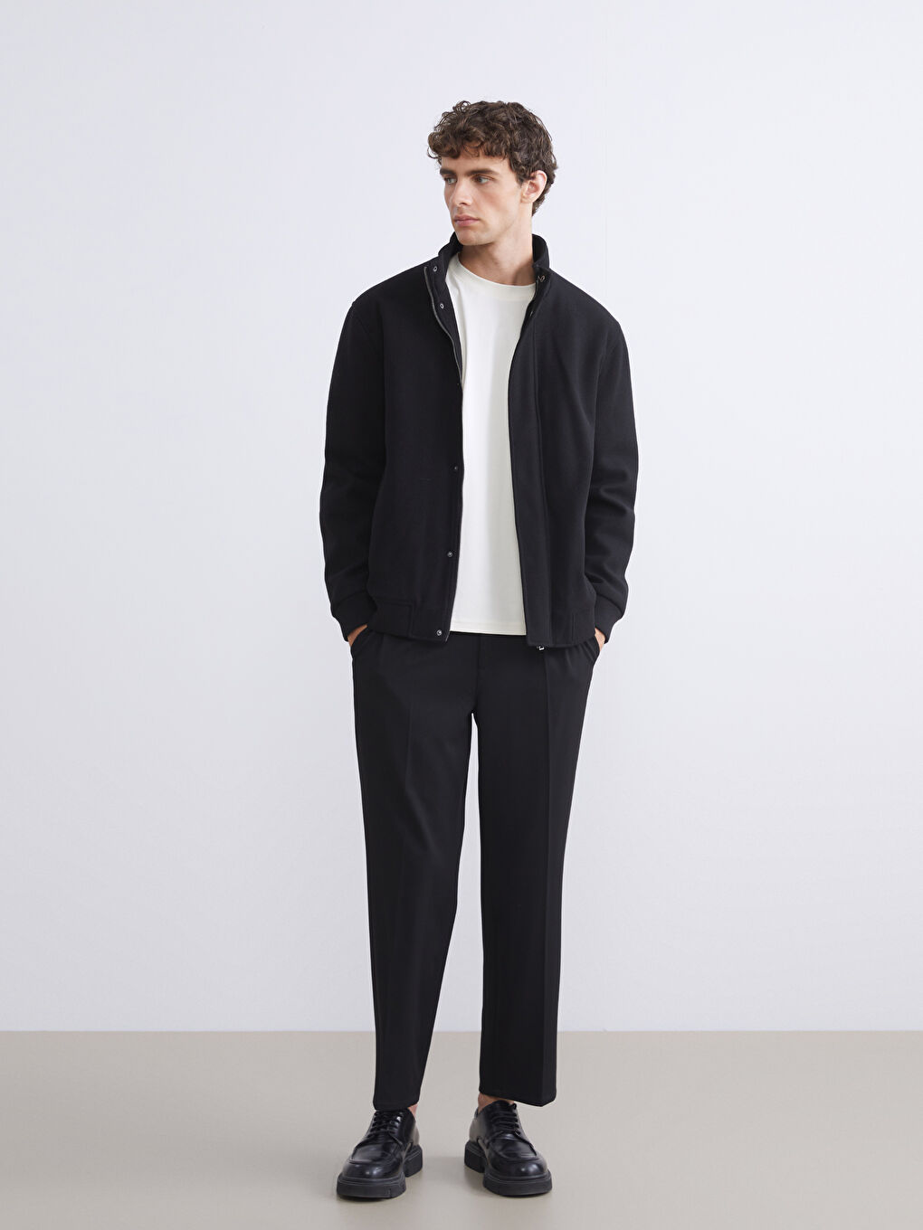 Standard Fit Funnel Neck Men's Coat-1