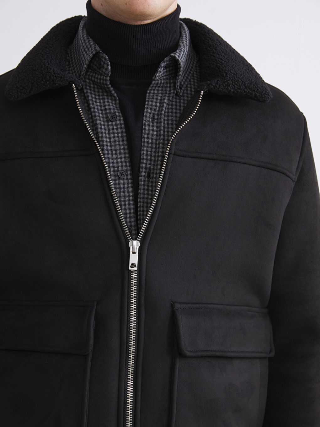 Мужчины Черный Пальто-2