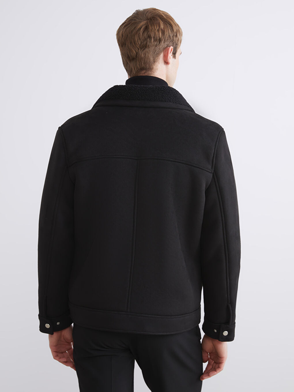 Мужчины Черный Пальто-4