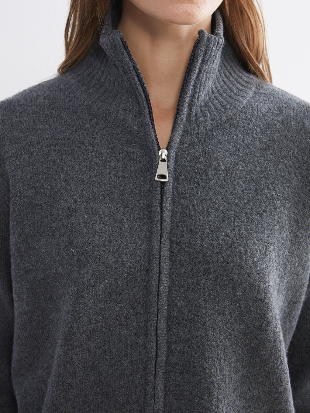 Funnel Neck Women's Knitwear Cardigan-2