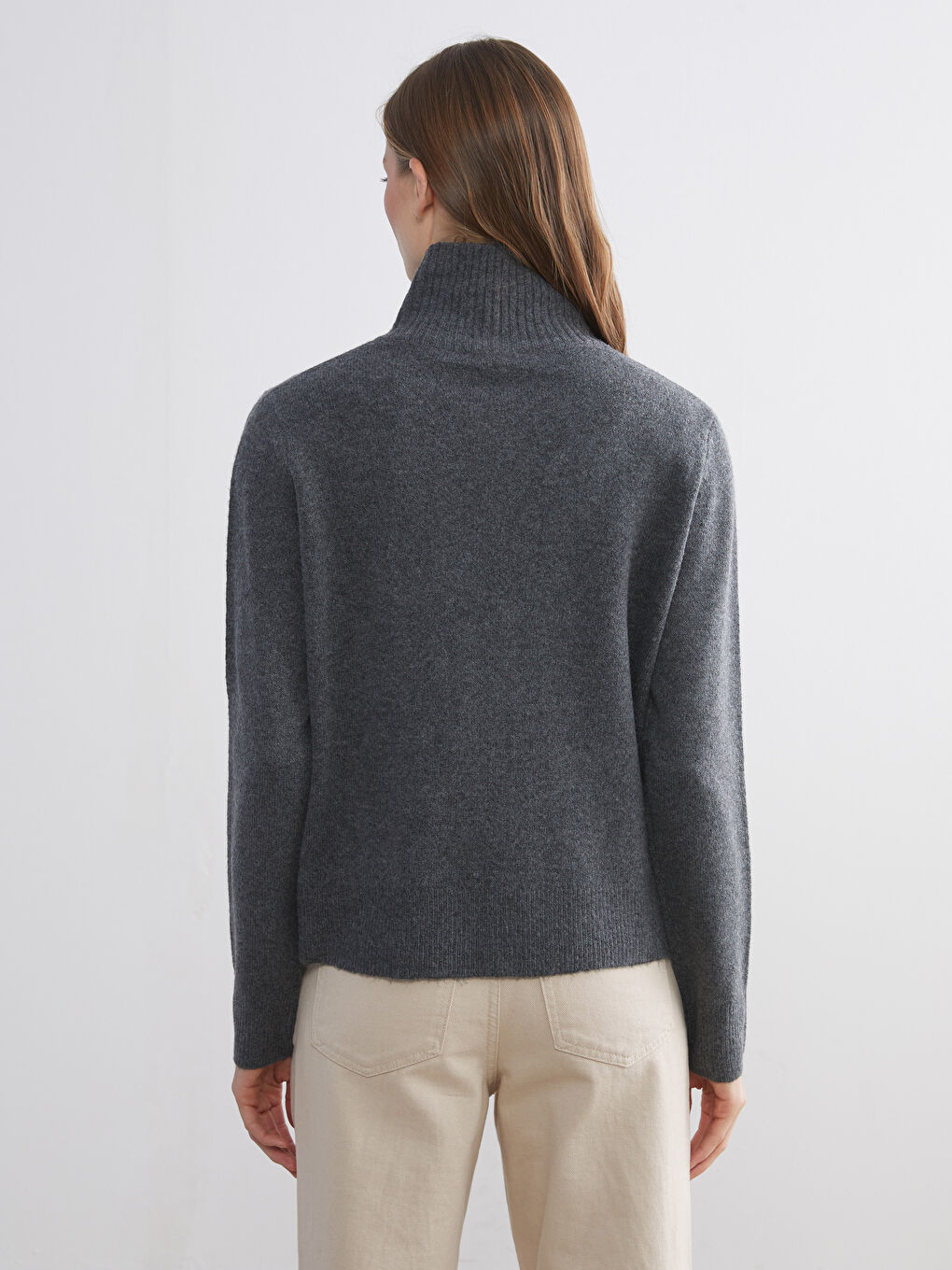 Funnel Neck Women's Knitwear Cardigan-3